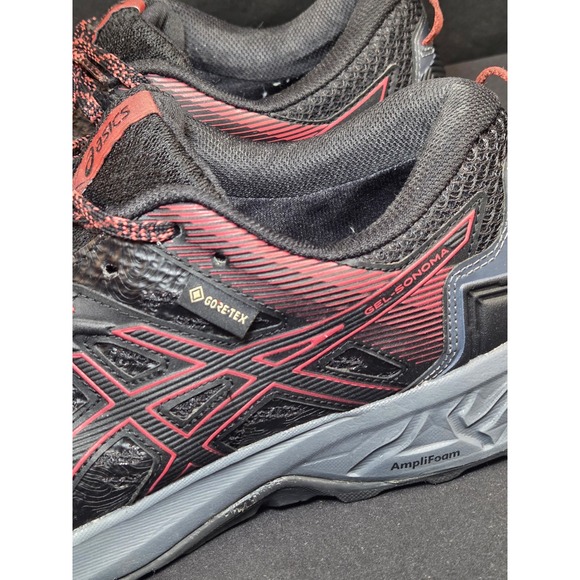 Asics Gel-Sonoma 6 GTX Mens Trail Running Shoes Black Red Gore-Tex 1012A567 9.5 main image 7